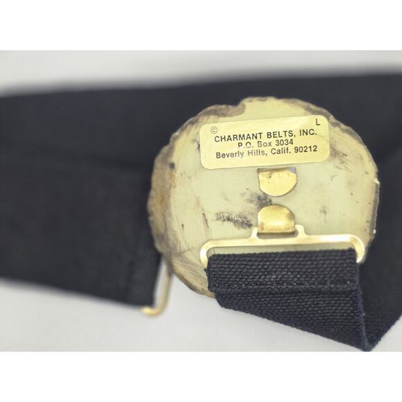 Charmant Belts Lion Head Buckle Women Large Black Elastic Stretch Statement Belt main image 7